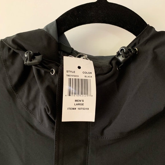 32 Degrees Cool Weatherproof Mens Rain Jacket With hood in color black - Picture 9 of 13